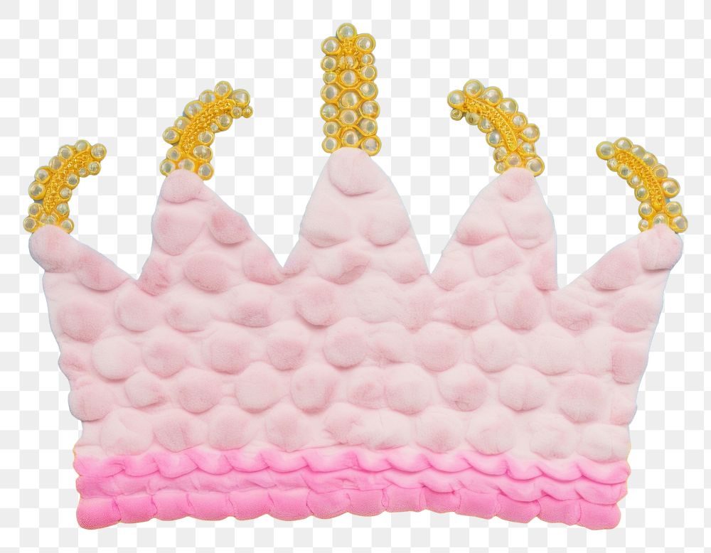 PNG  Simple fabric textile illustration minimal of a crown cake celebration accessories.