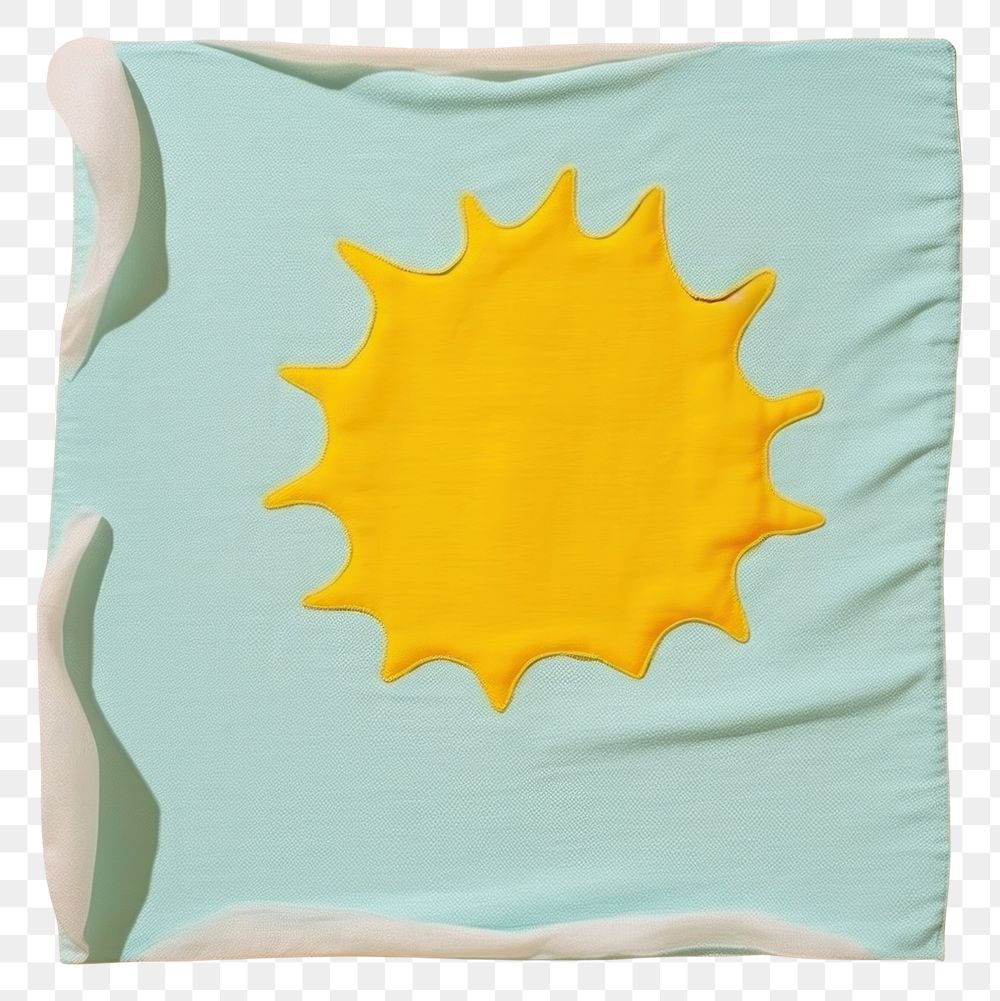 PNG  Simple fabric textile illustration minimal of a sun art relaxation crumpled.