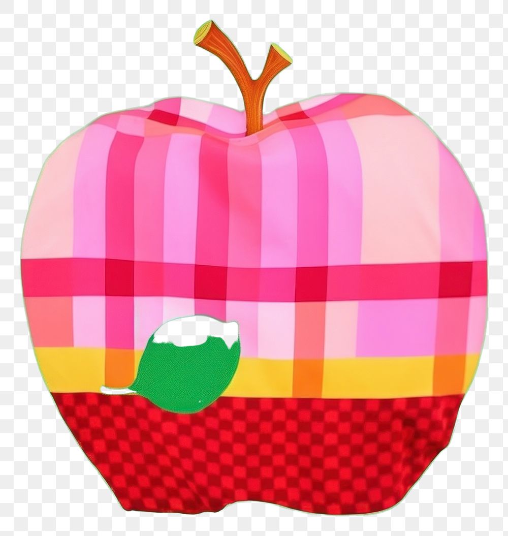 PNG  Simple fabric textile illustration minimal of a apple plant food creativity.