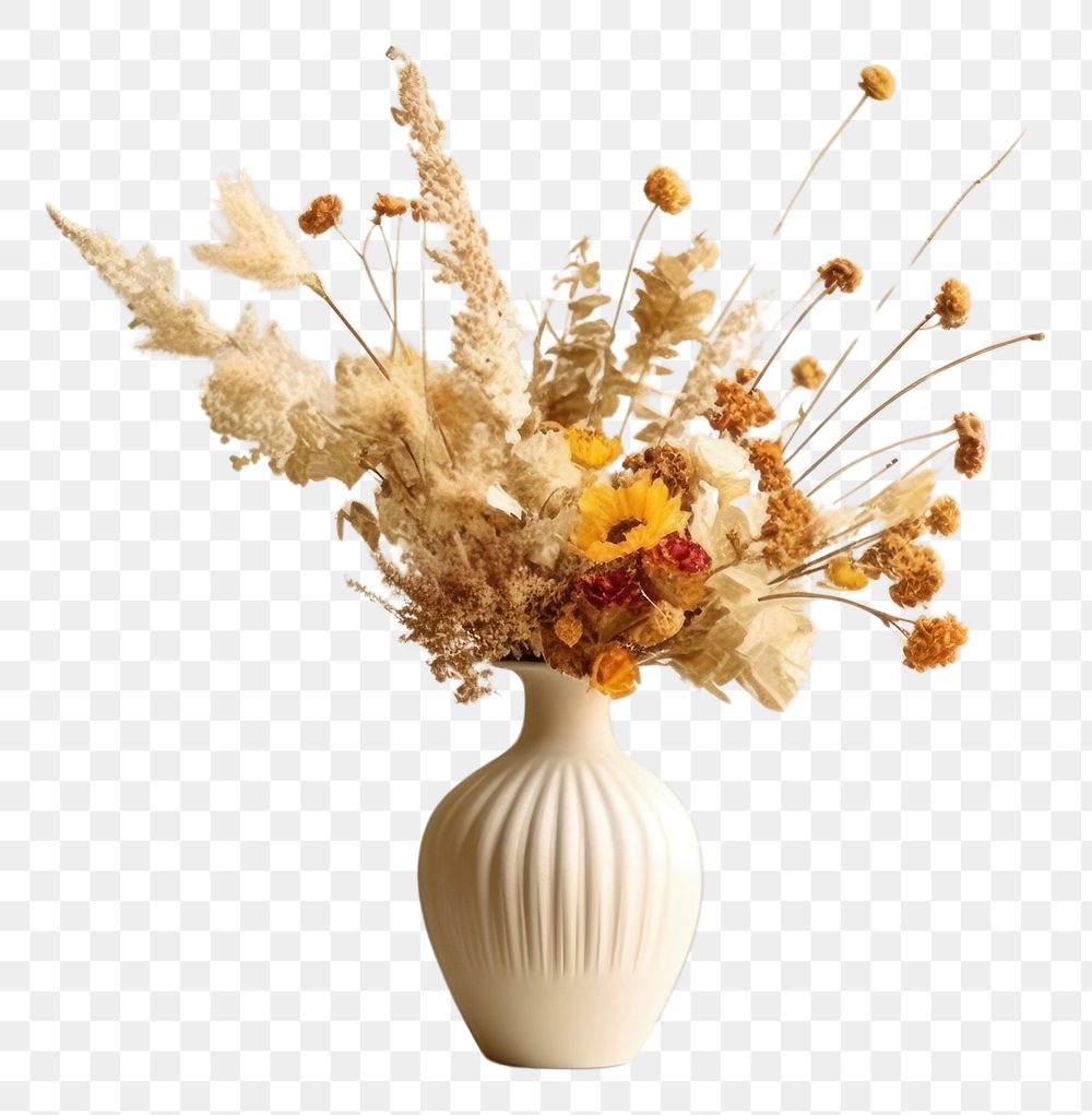 PNG  Dried colorful assorted flowers vase plant white. AI generated Image by rawpixel.