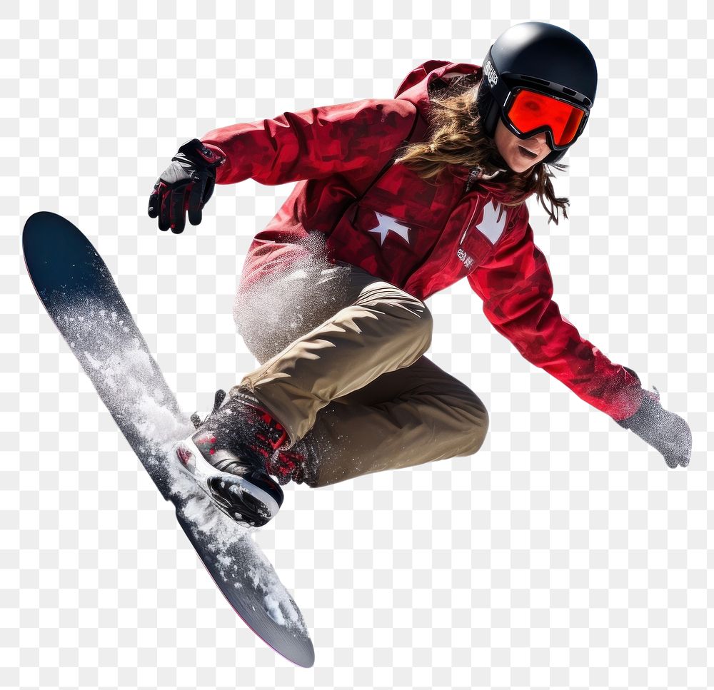 PNG Female snowboarder snowboarding recreation adventure.