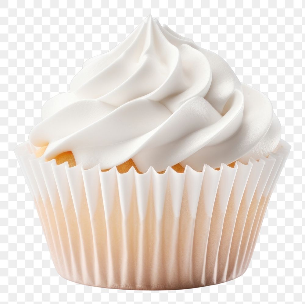 PNG Cupcake liner mockup dessert cream white.