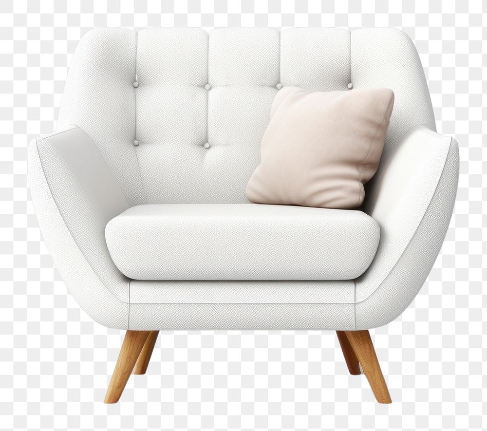 PNG Armchair mockup furniture white gray