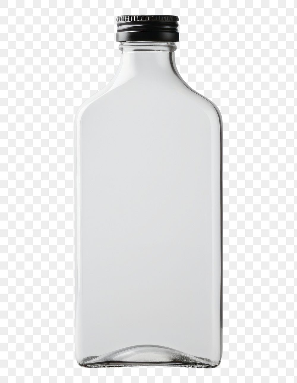 PNG Flat glass bottle label mockup refreshment simplicity drinkware.