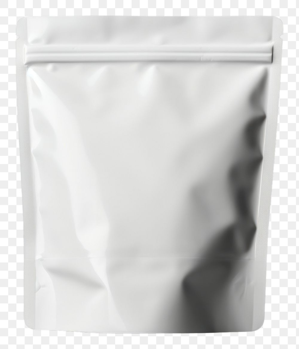 PNG Plastic pouch packaging mockup white gray bag.