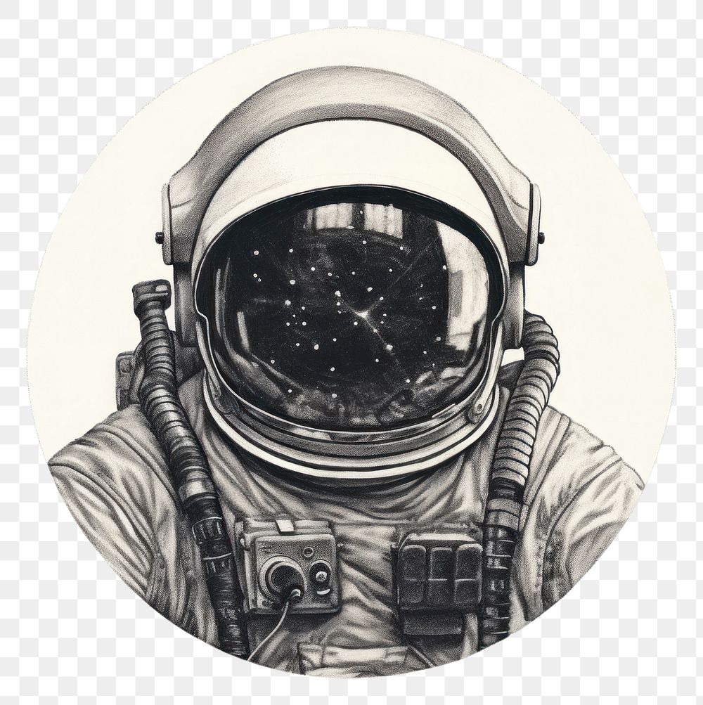 PNG Astronaut in embroidery style drawing sketch photo.