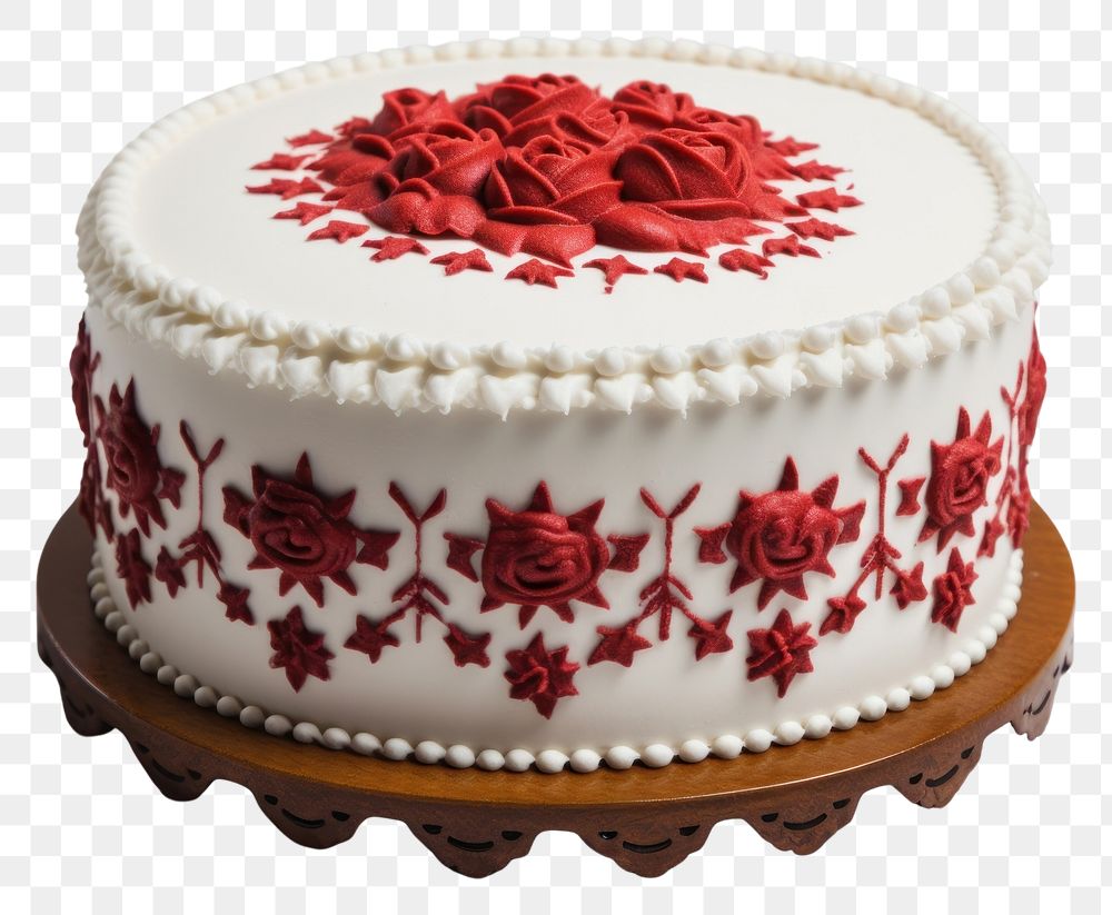 PNG The cake in embroidery style dessert icing food.