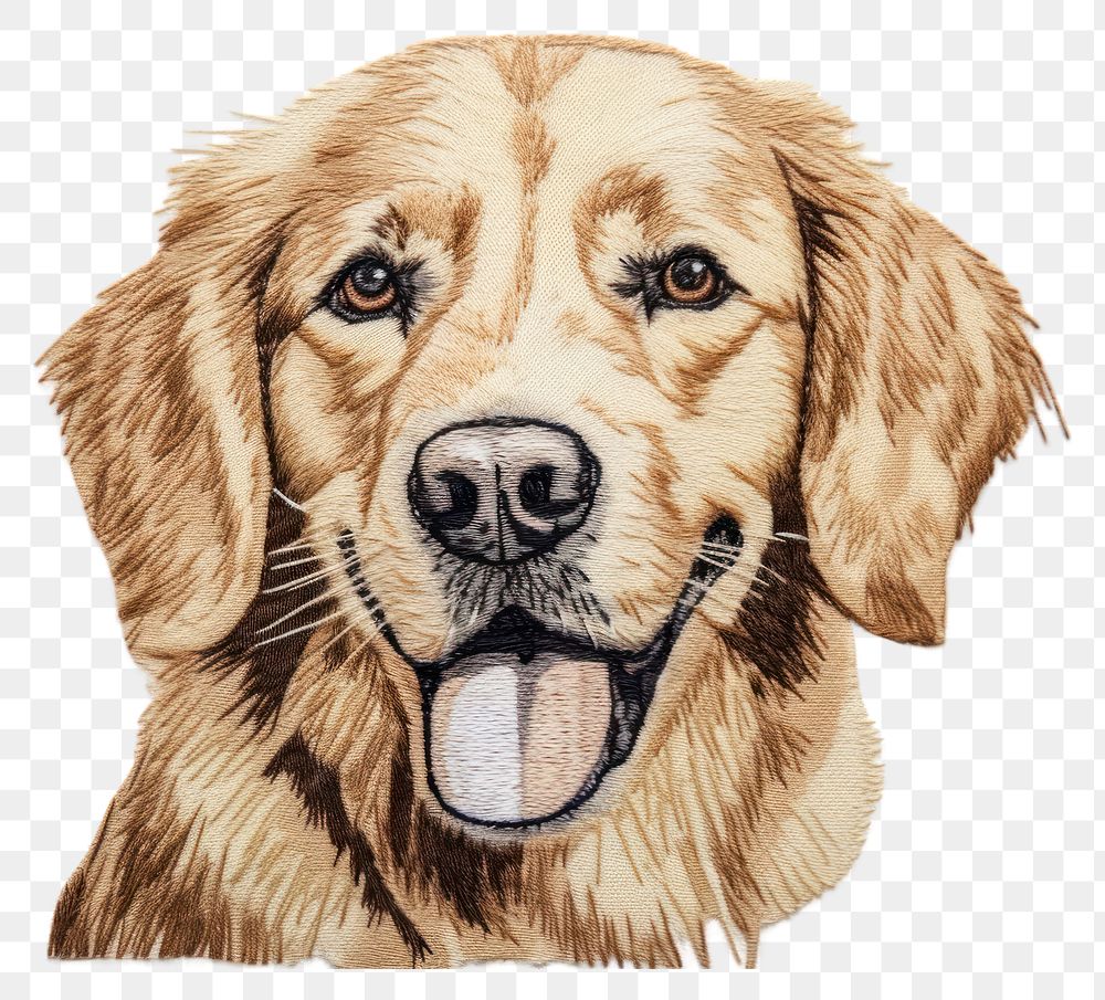 PNG Dog in embroidery style drawing mammal animal.