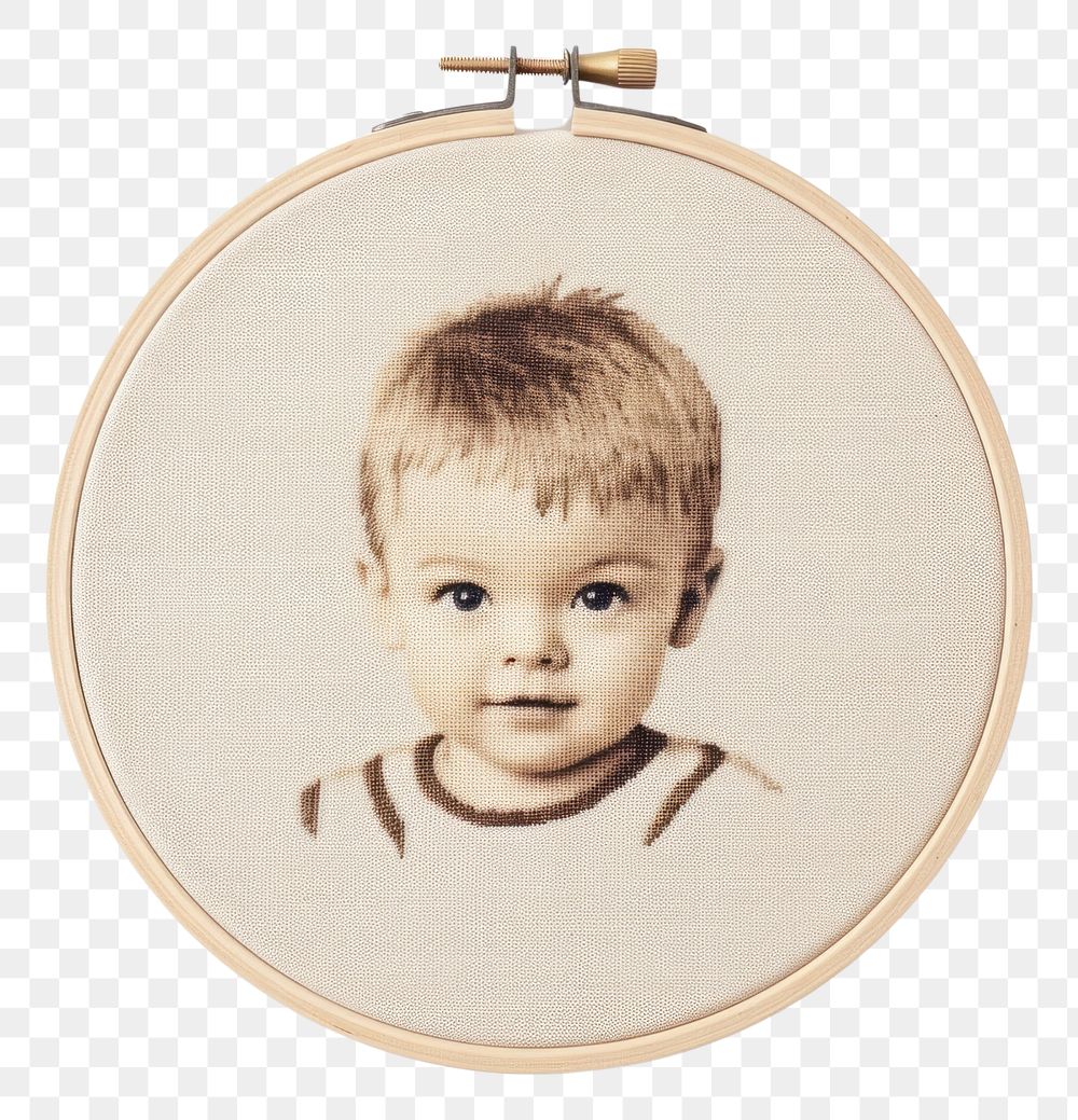 PNG The kid in embroidery style pattern photo baby.