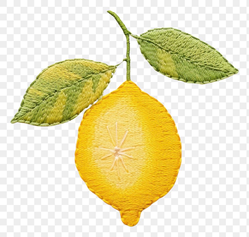 PNG The lemon in embroidery style fruit plant food.