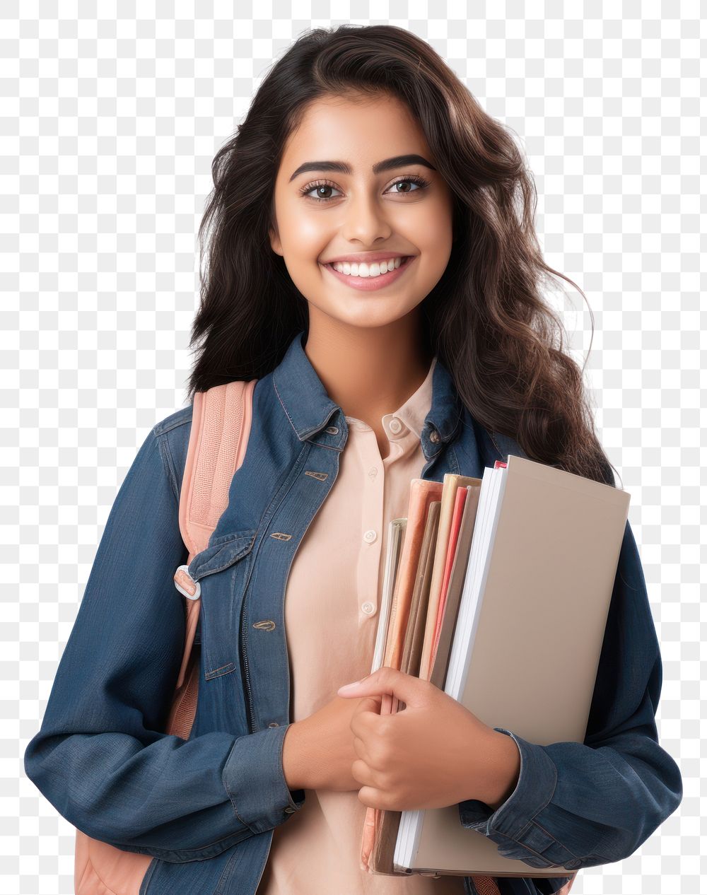 PNG Young indian girl student smile standing