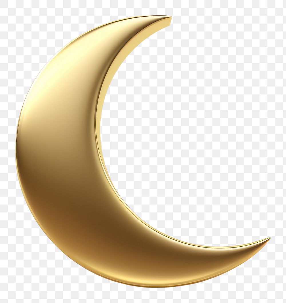 PNG Minimal crescent moon nature gold white background.