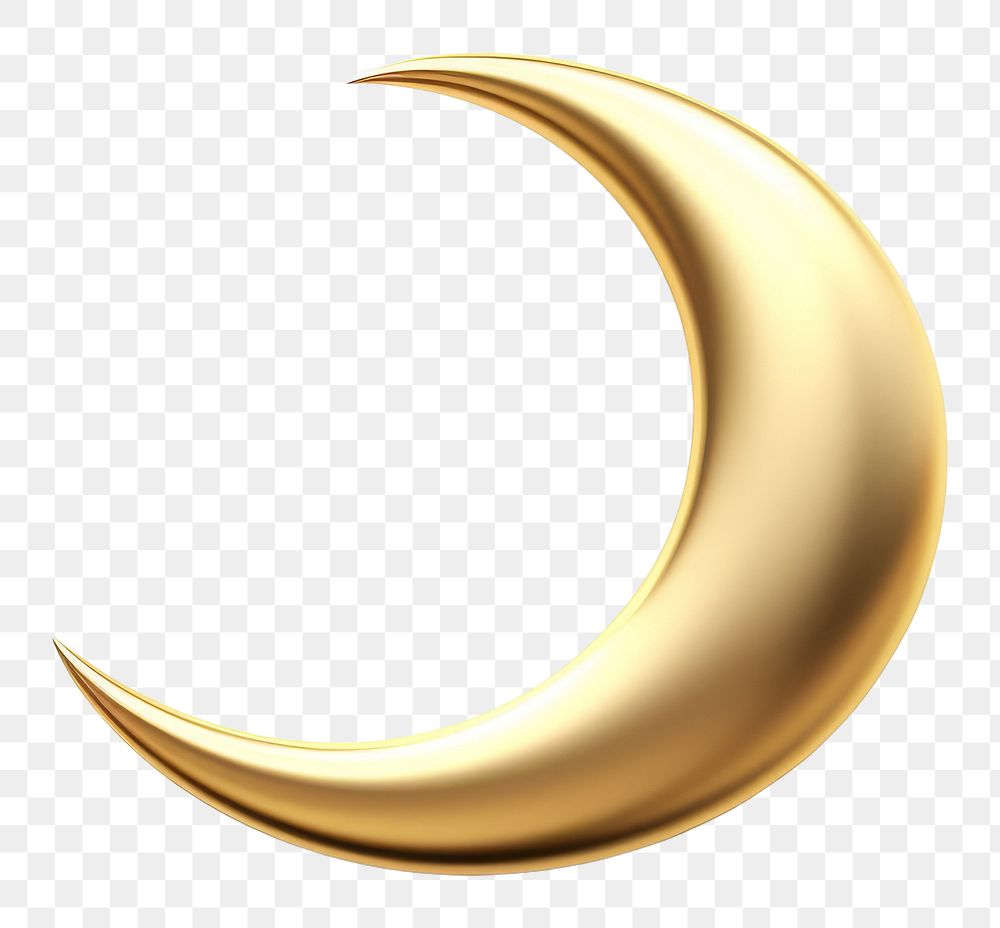 PNG A crescent moon nature gold white background.