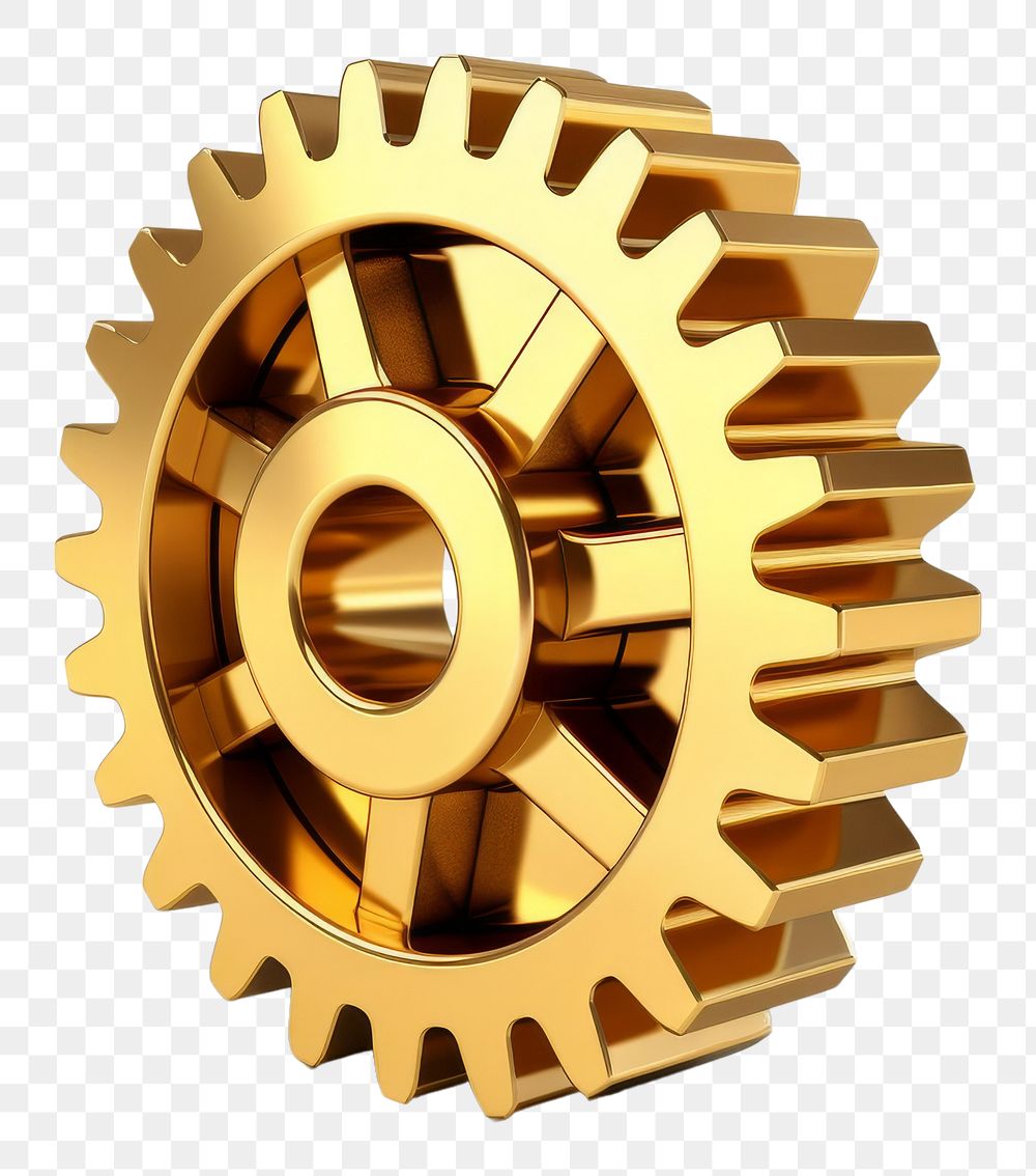 PNG A gear wheel gold white background.