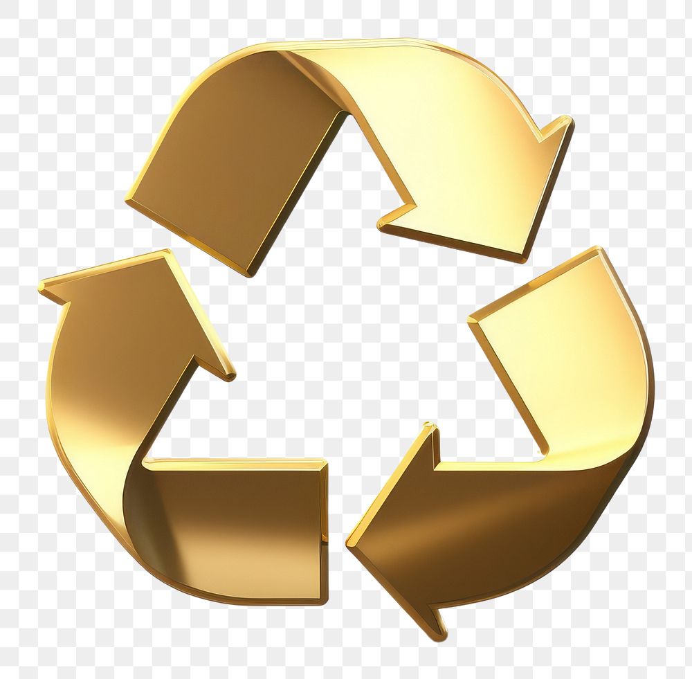 PNG A flat recycle icon gold white background recycling.