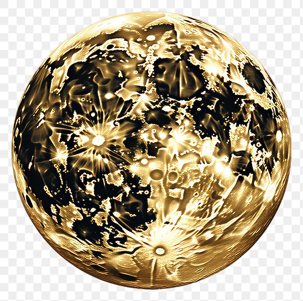 PNG A full moon gold sphere night.