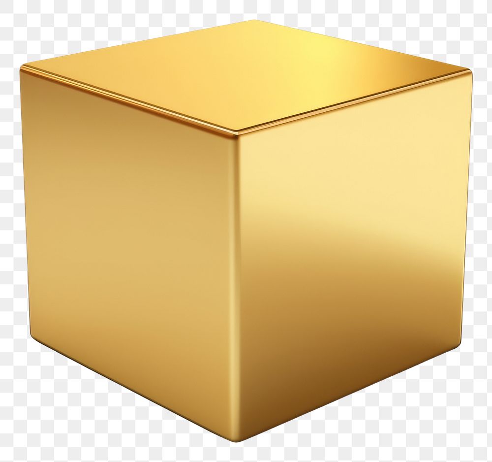 PNG A square shape gold box white background.