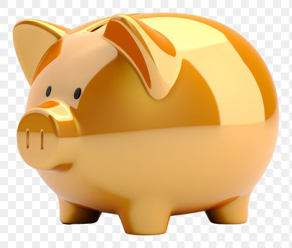 PNG A piggy bank mammal gold white background.