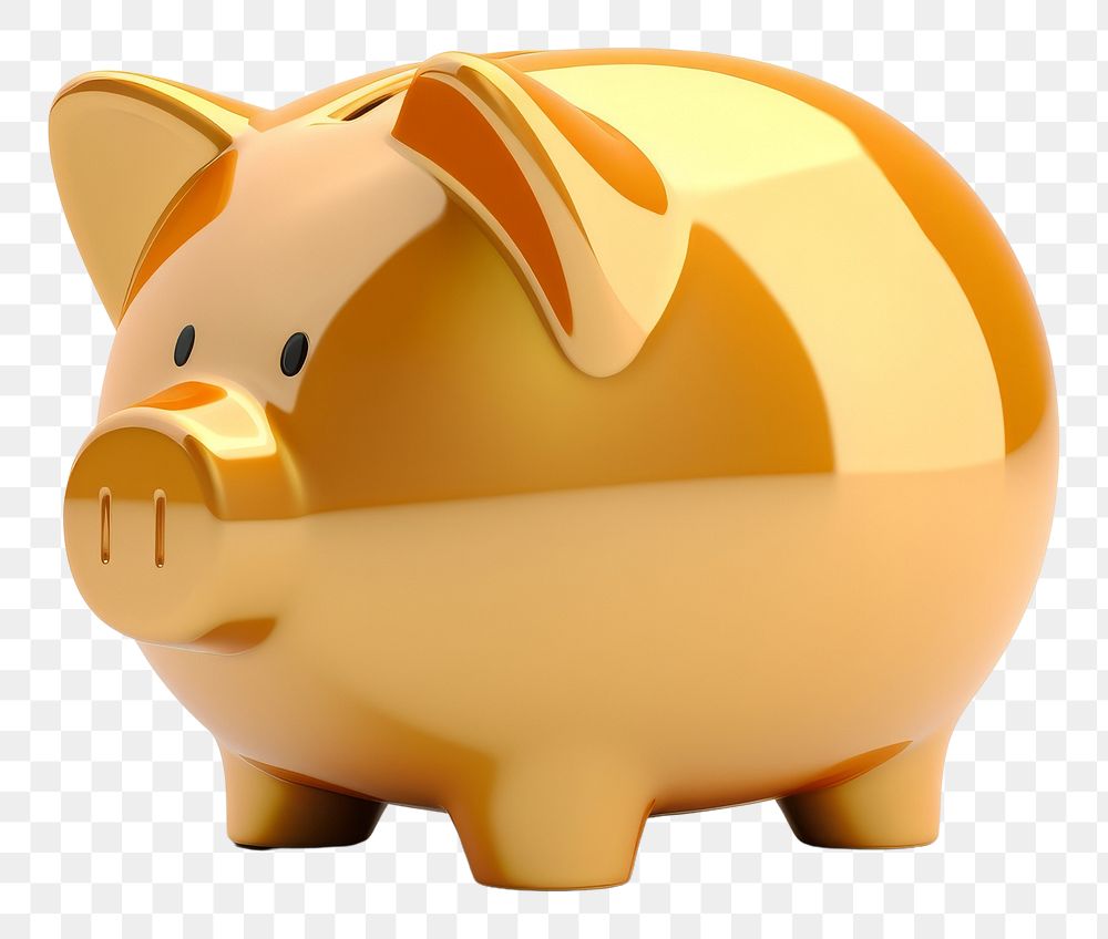 PNG A piggy bank mammal gold 