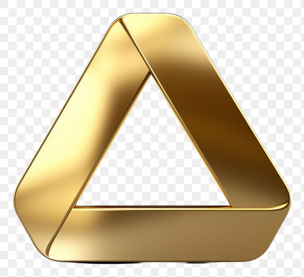 PNG A recycle icon gold white background triangle.