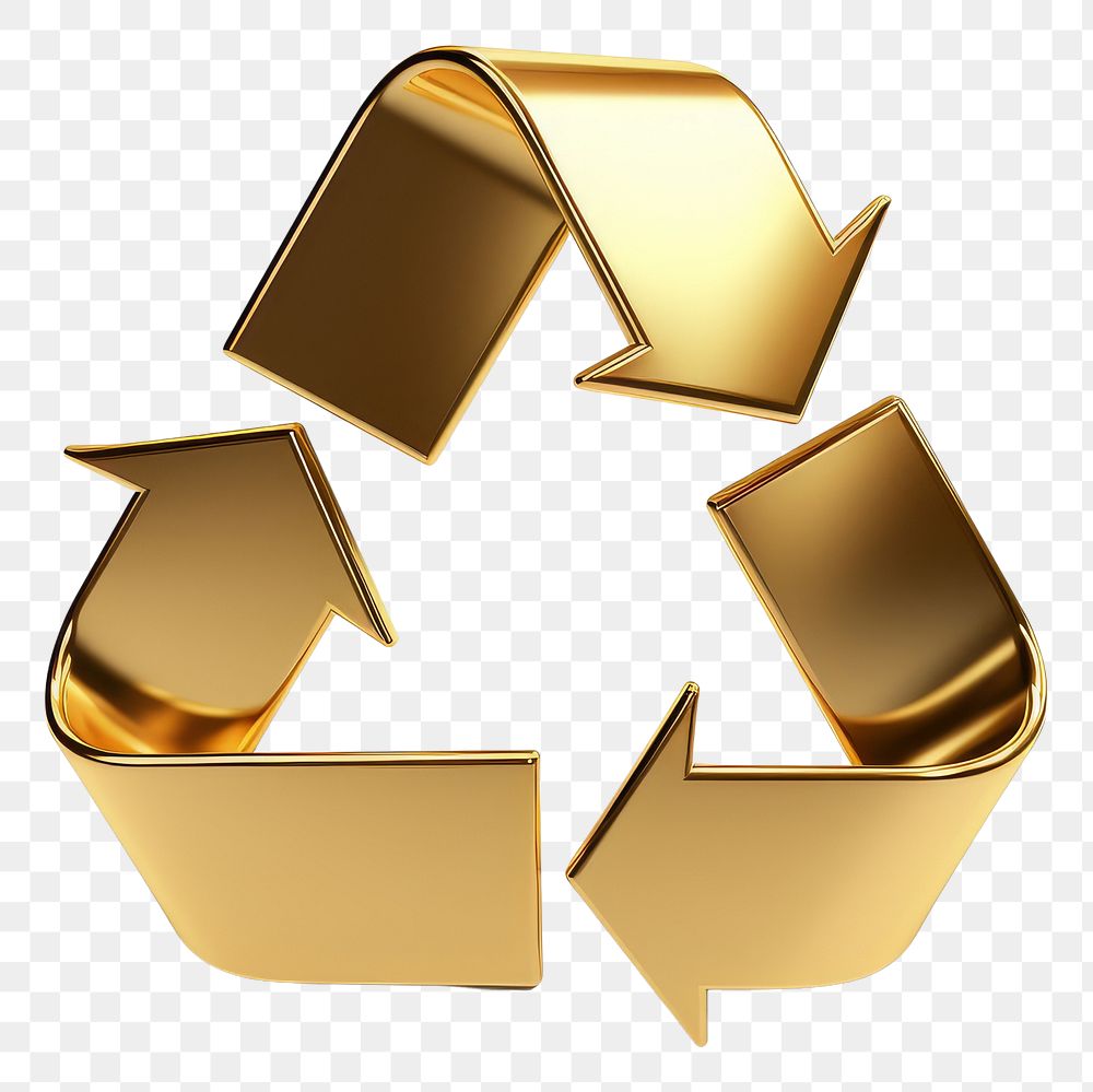 PNG A recycle icon gold white background recycling.