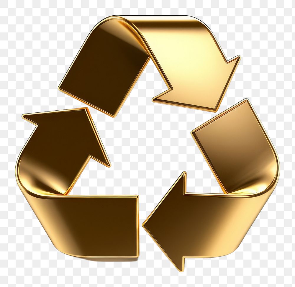 PNG A recycle icon gold white background recycling.