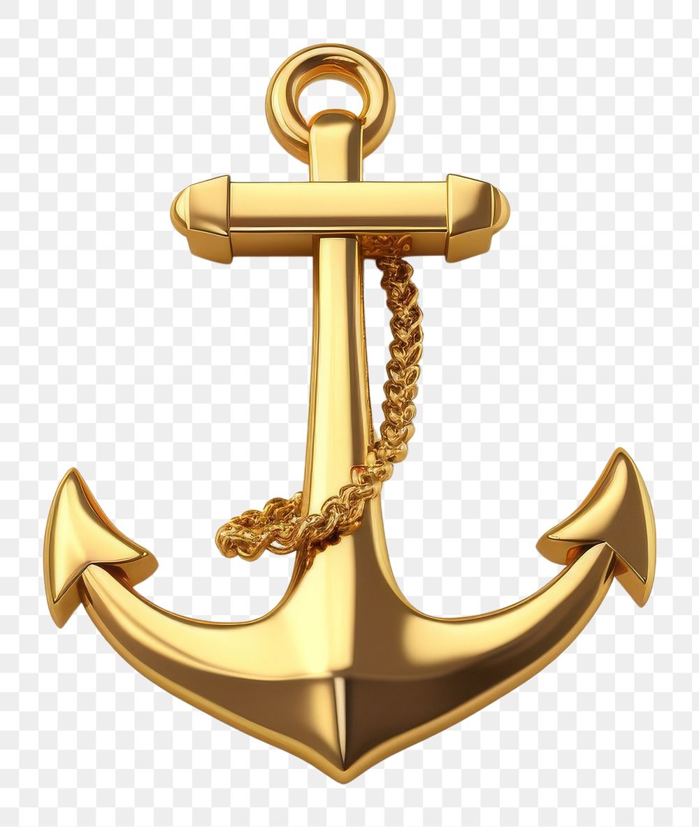 PNG Anchor anchor gold white background.
