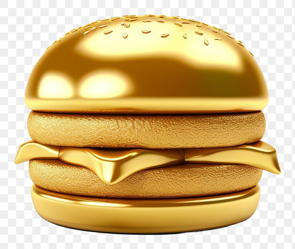PNG Hamburger icon gold food white background.