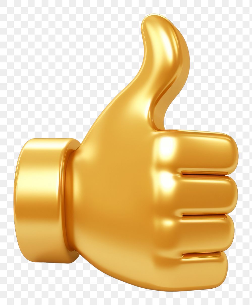 PNG Thumb up icon gold finger shiny.