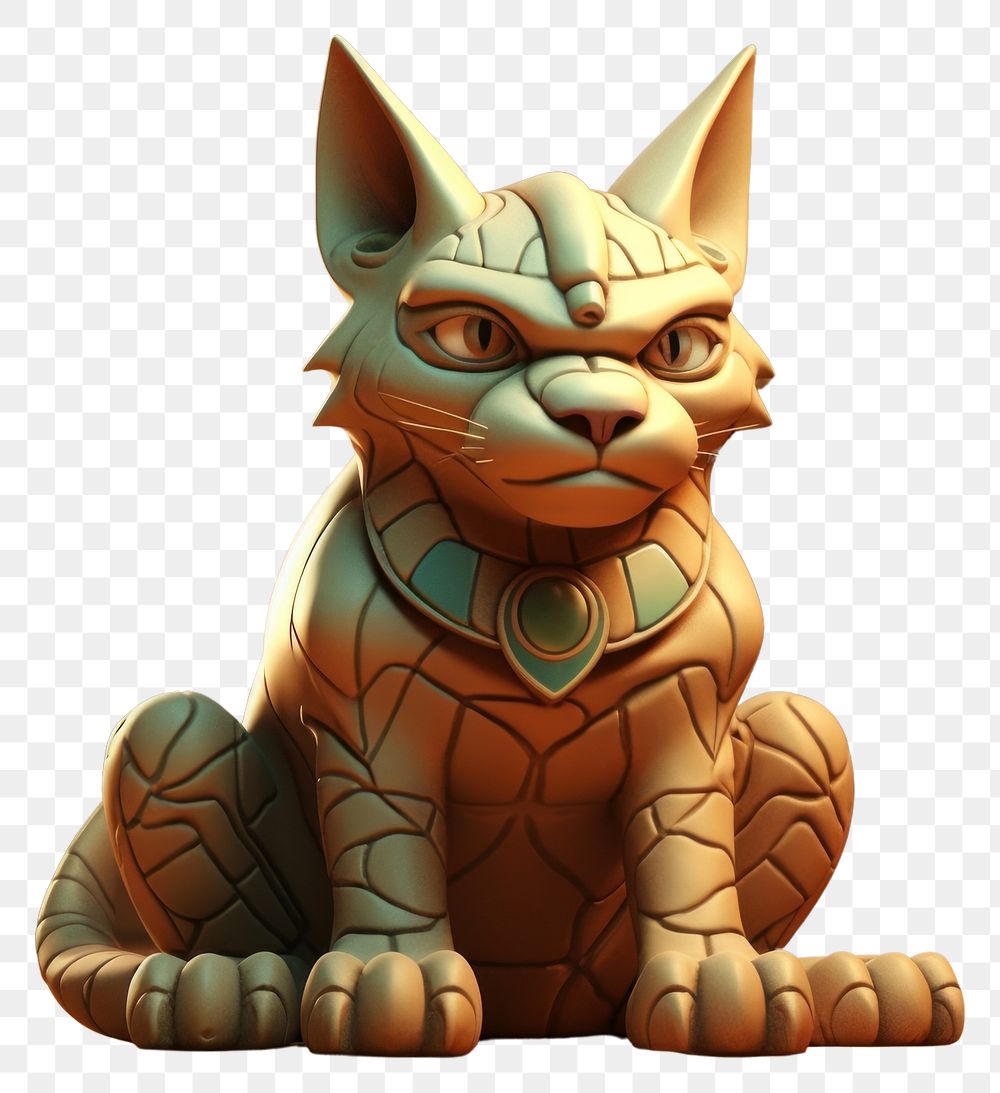 PNG  Cat sculpture cartoon animal. AI generated Image by rawpixel.