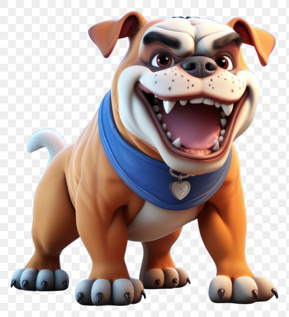 PNG  Dog bulldog cartoon mammal. AI generated Image by rawpixel.