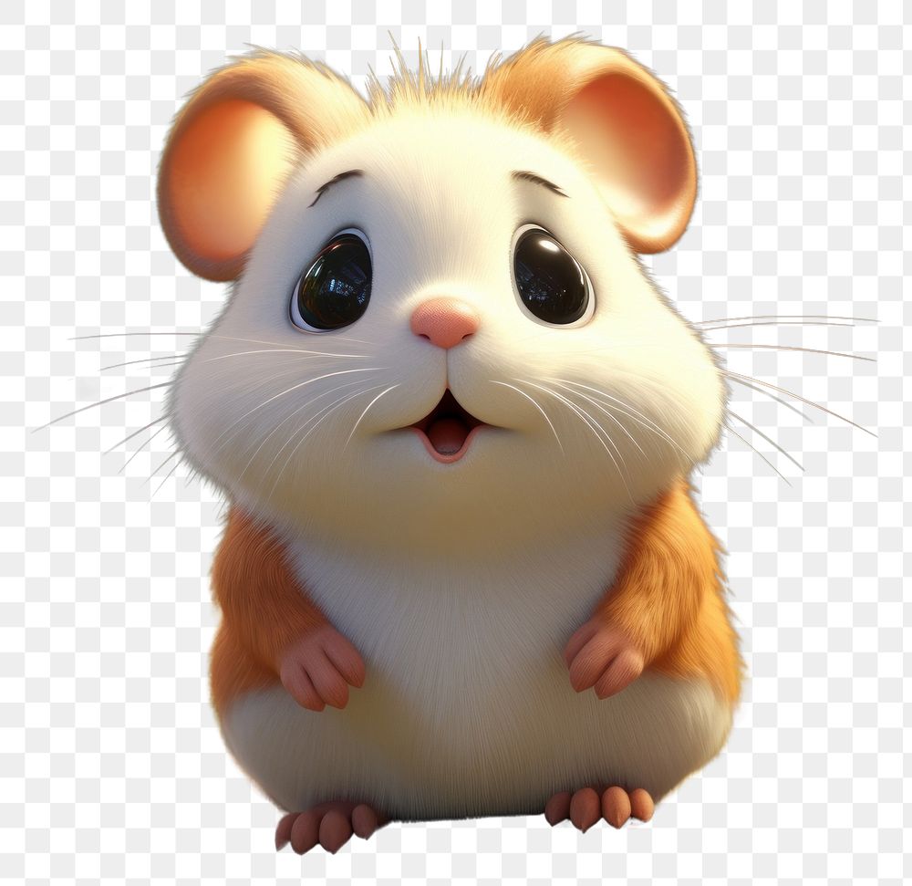 PNG  Hamster cartoon rodent animal. AI generated Image by rawpixel.
