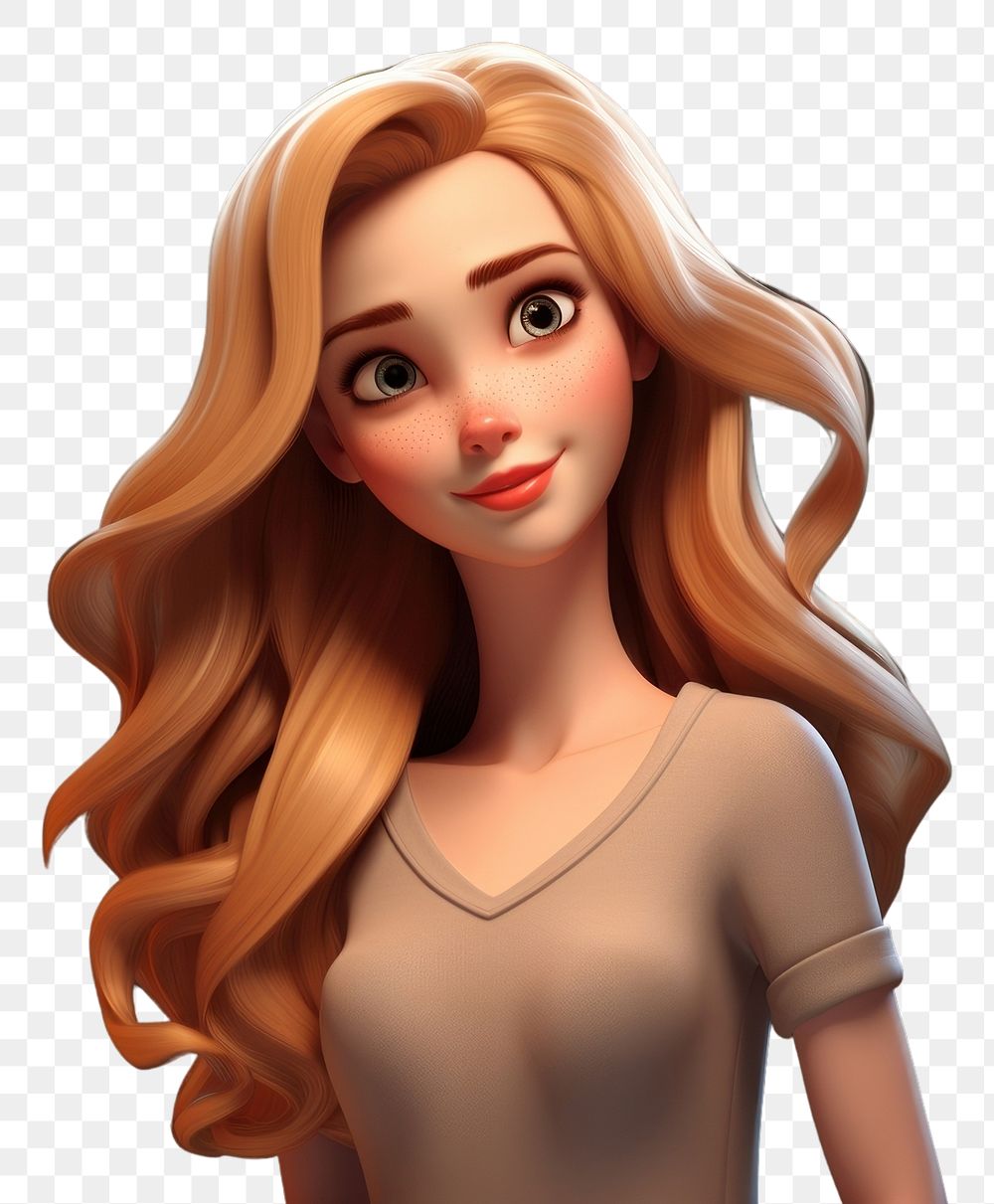PNG  Blonde female cartoon adult human AI generated Image by rawpixel