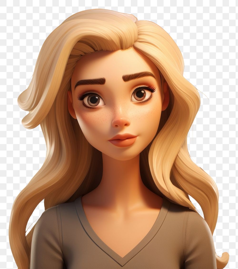PNG  Blonde female cartoon adult human. AI generated Image by rawpixel.