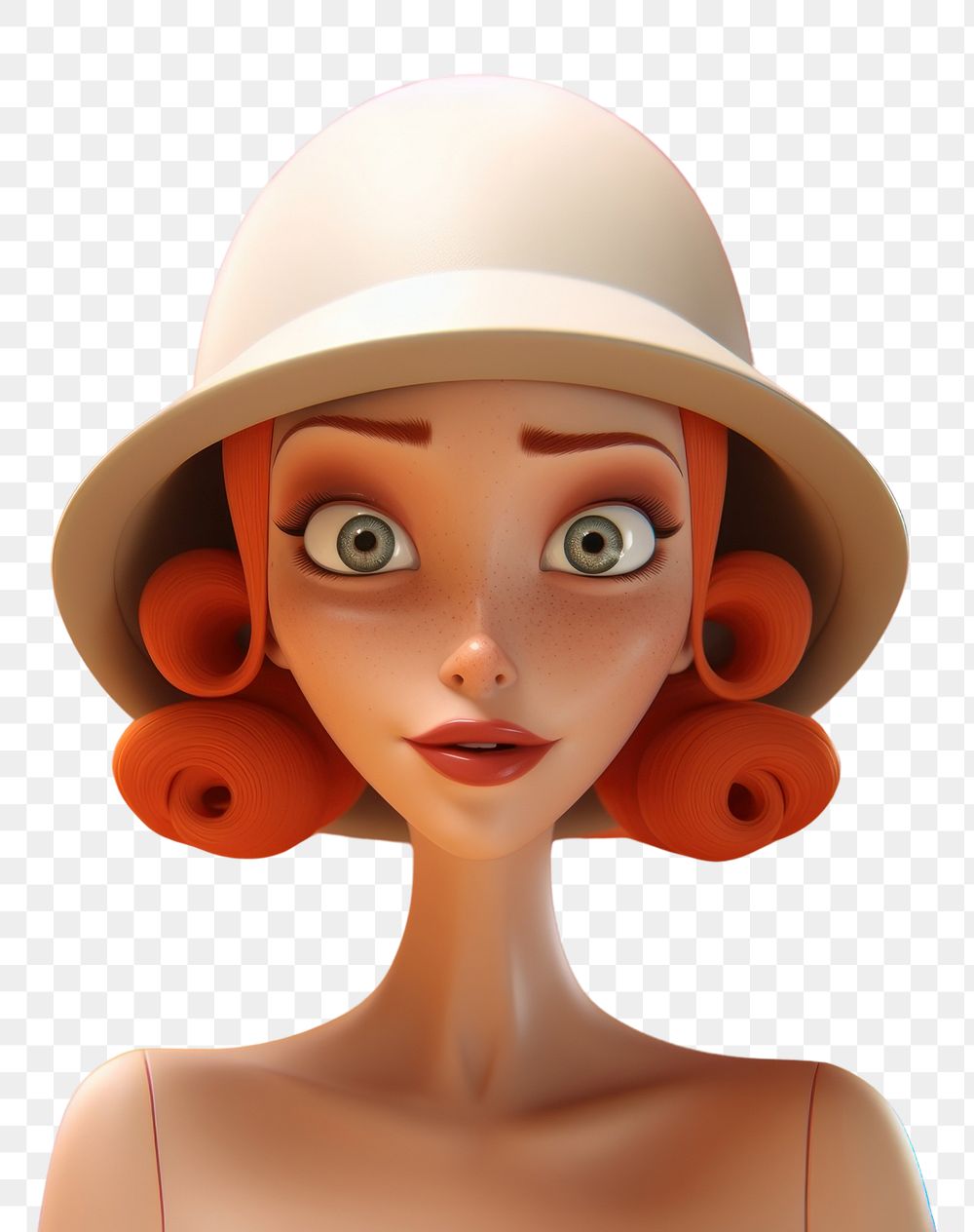 PNG  Human female cartoon doll toy. AI generated Image by rawpixel.