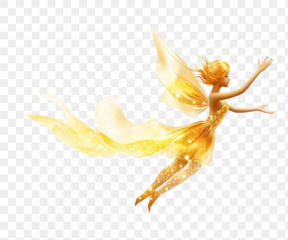 PNG Fairy yellow flying creativity. AI generated Image by rawpixel.