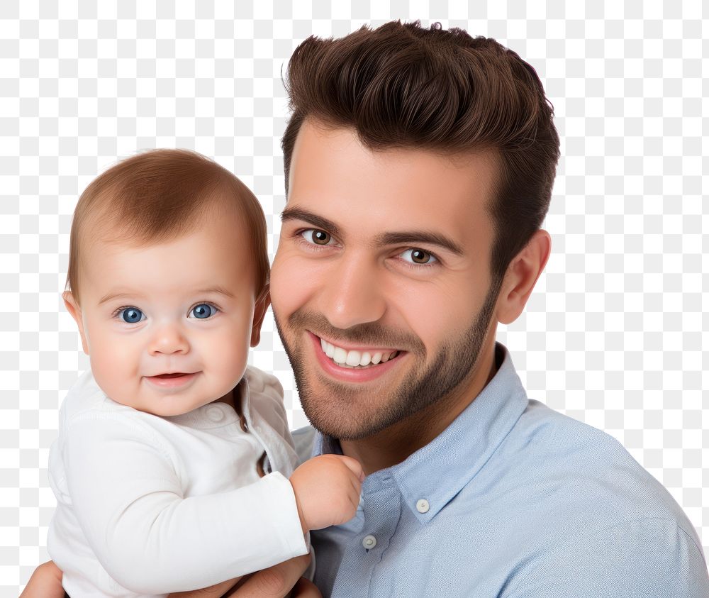 PNG Father smiles and holds his son portrait adult baby.