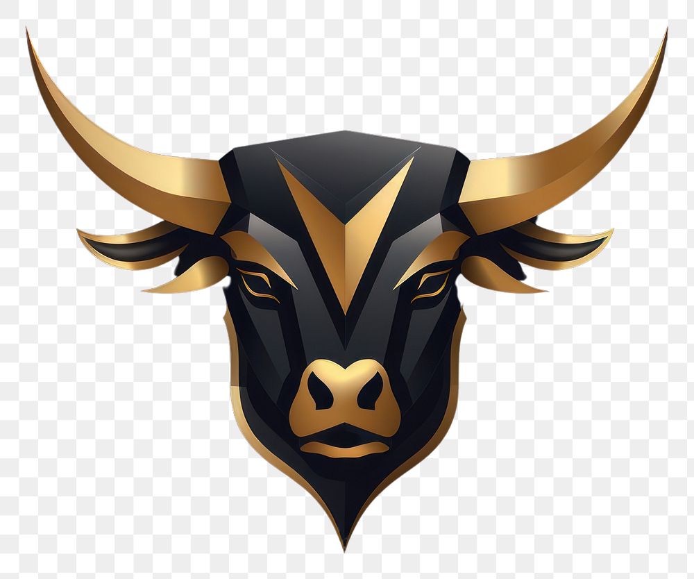 PNG Modern bull vector logo animal mammal wildebeest.