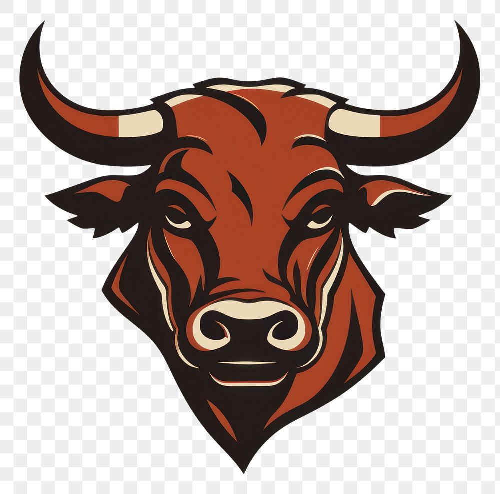 PNG Vintage bull vector logo livestock buffalo cattle.