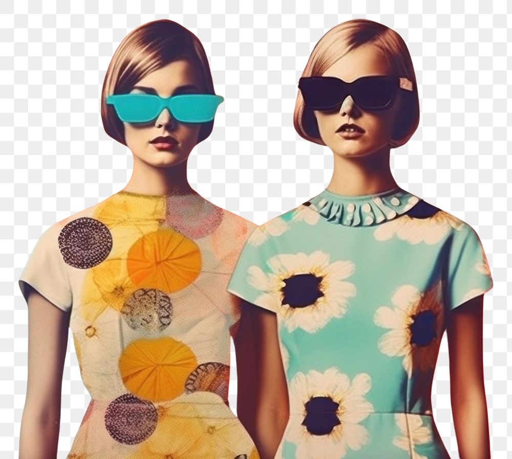PNG  Collage Retro dreamy of fashion sunglasses adult art.