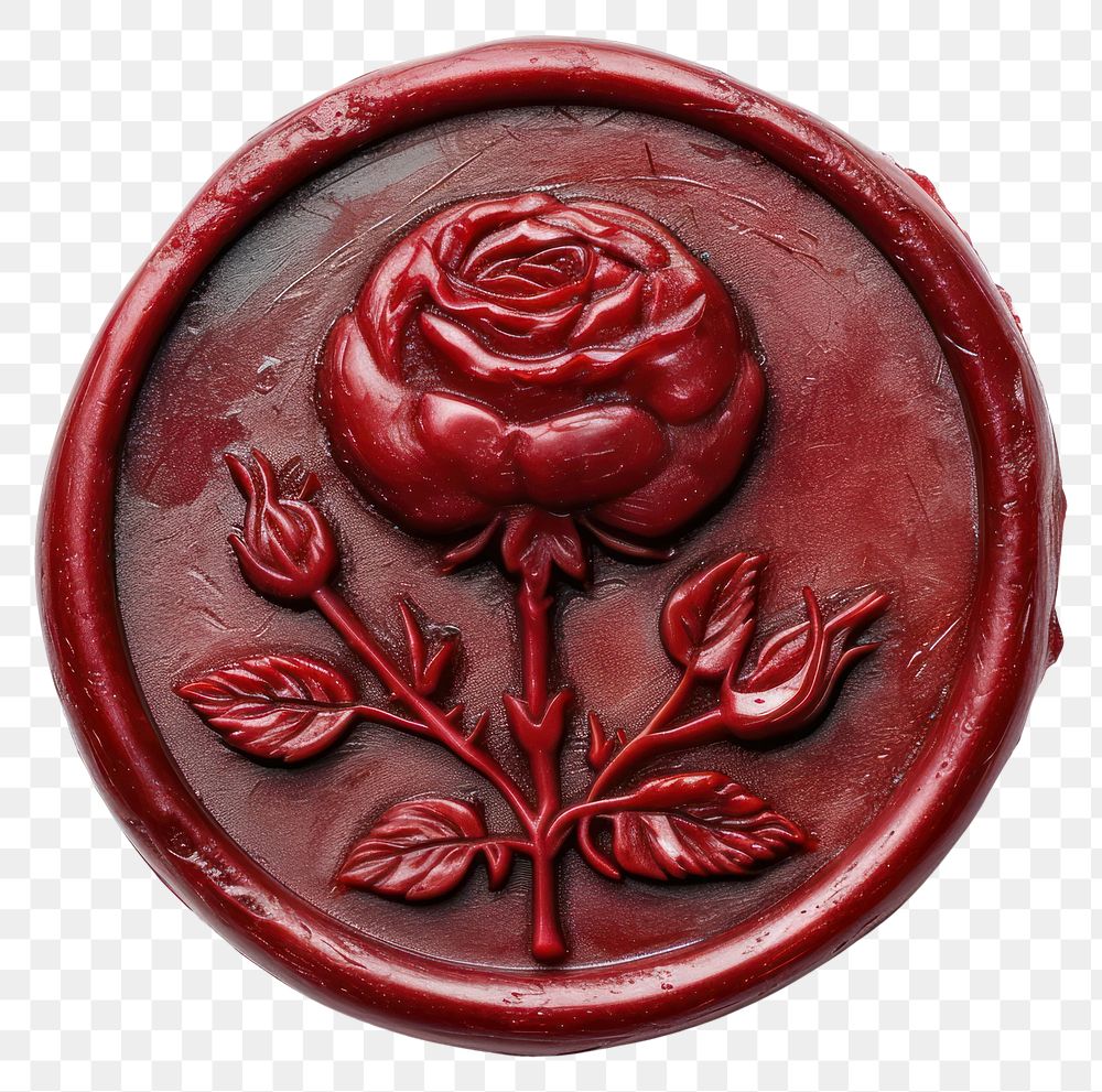 PNG Seal Wax Stamp of a medival rose craft white background creativity.