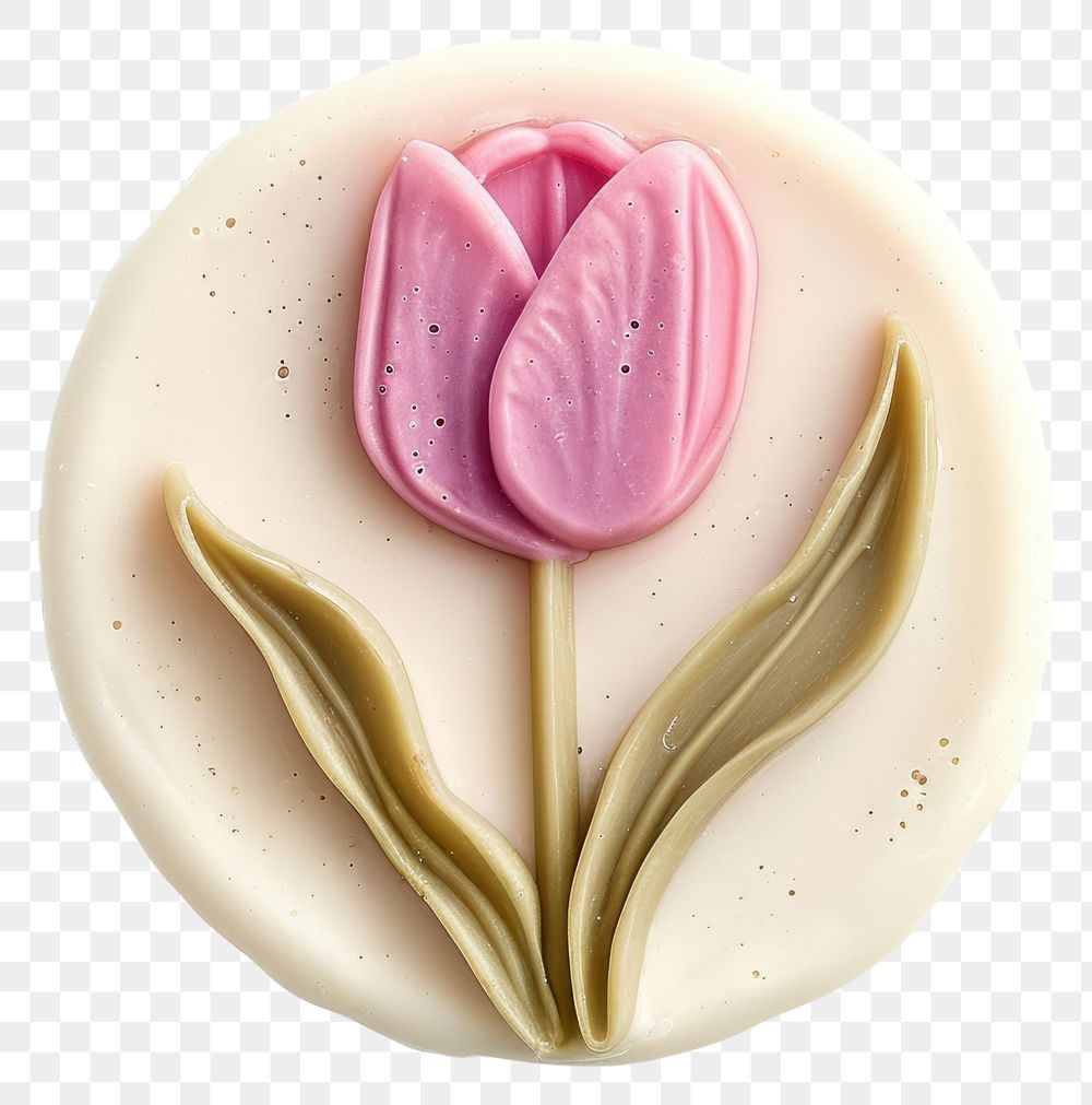 PNG Seal Wax Stamp tulip icon dessert food white background.