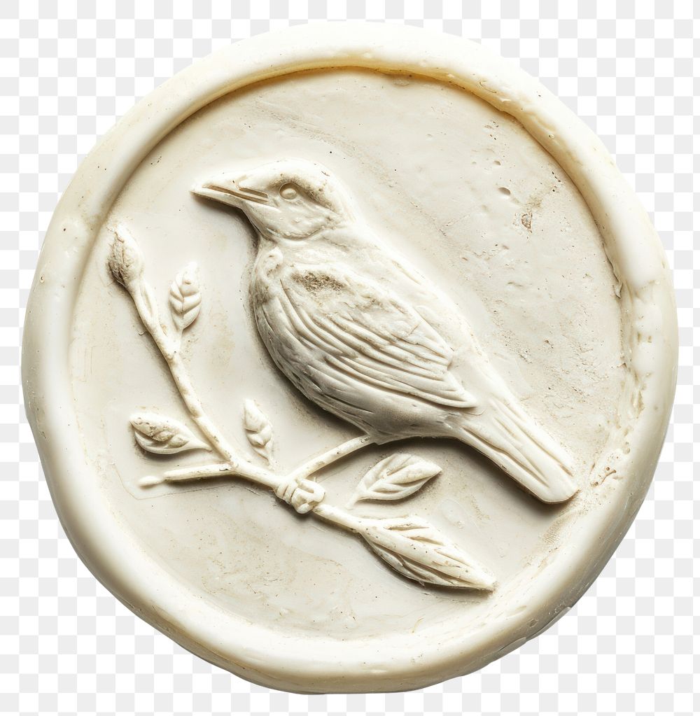 PNG Seal Wax Stamp bird animal white background creativity.
