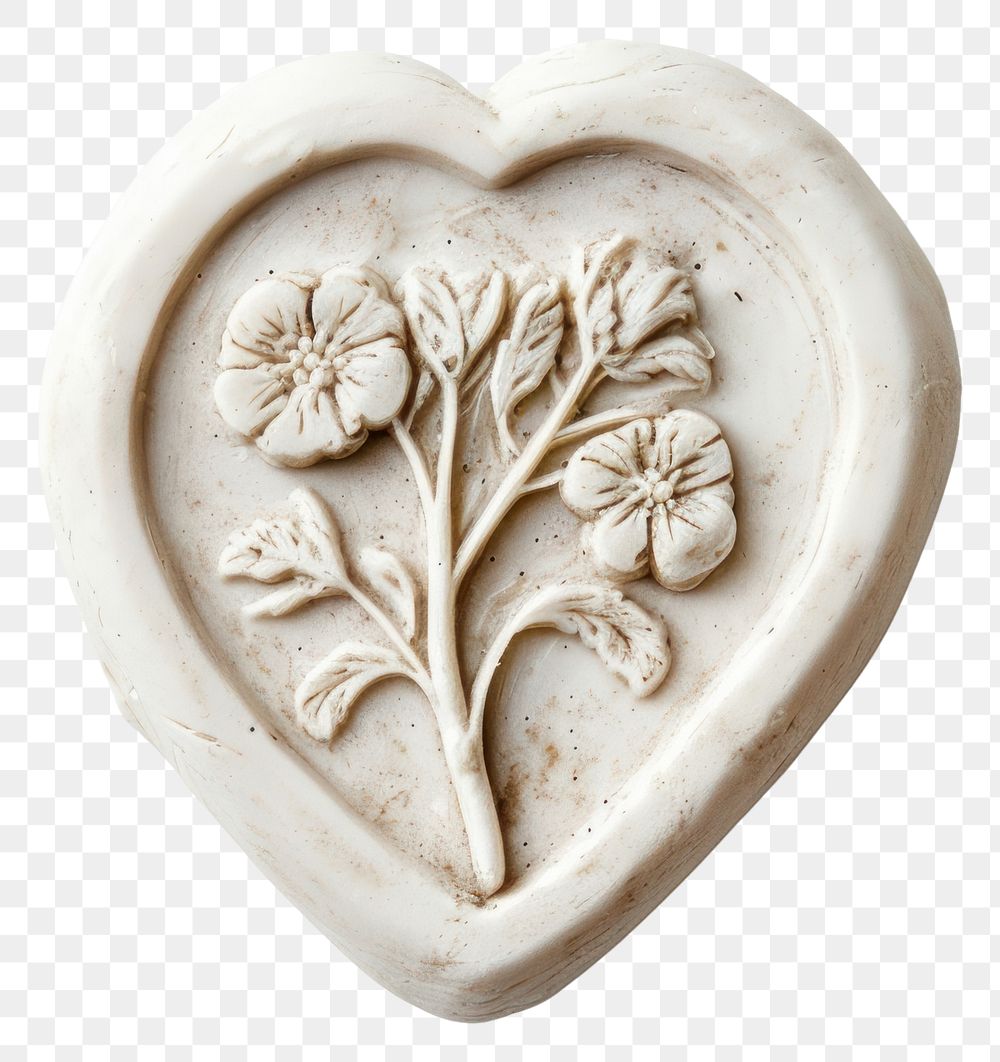 PNG Seal Wax Stamp flower in heart jewelry craft accessories.