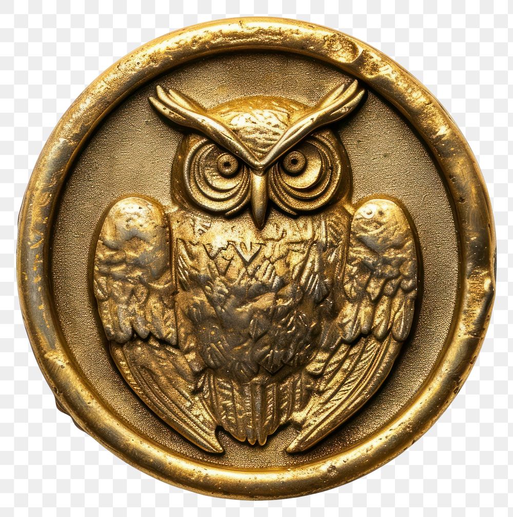 PNG Seal Wax Stamp graduated owl gold pendant locket