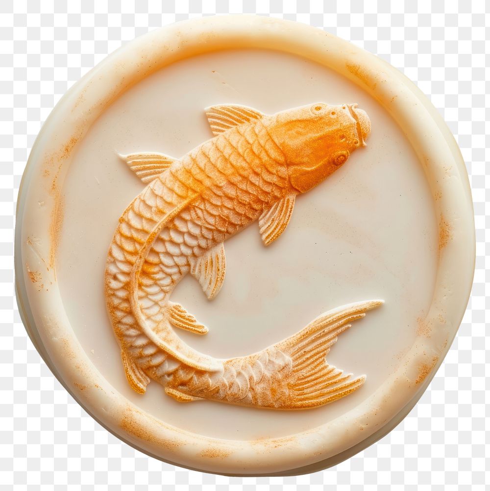 PNG Seal Wax Stamp koi fish animal goldfish seafood.