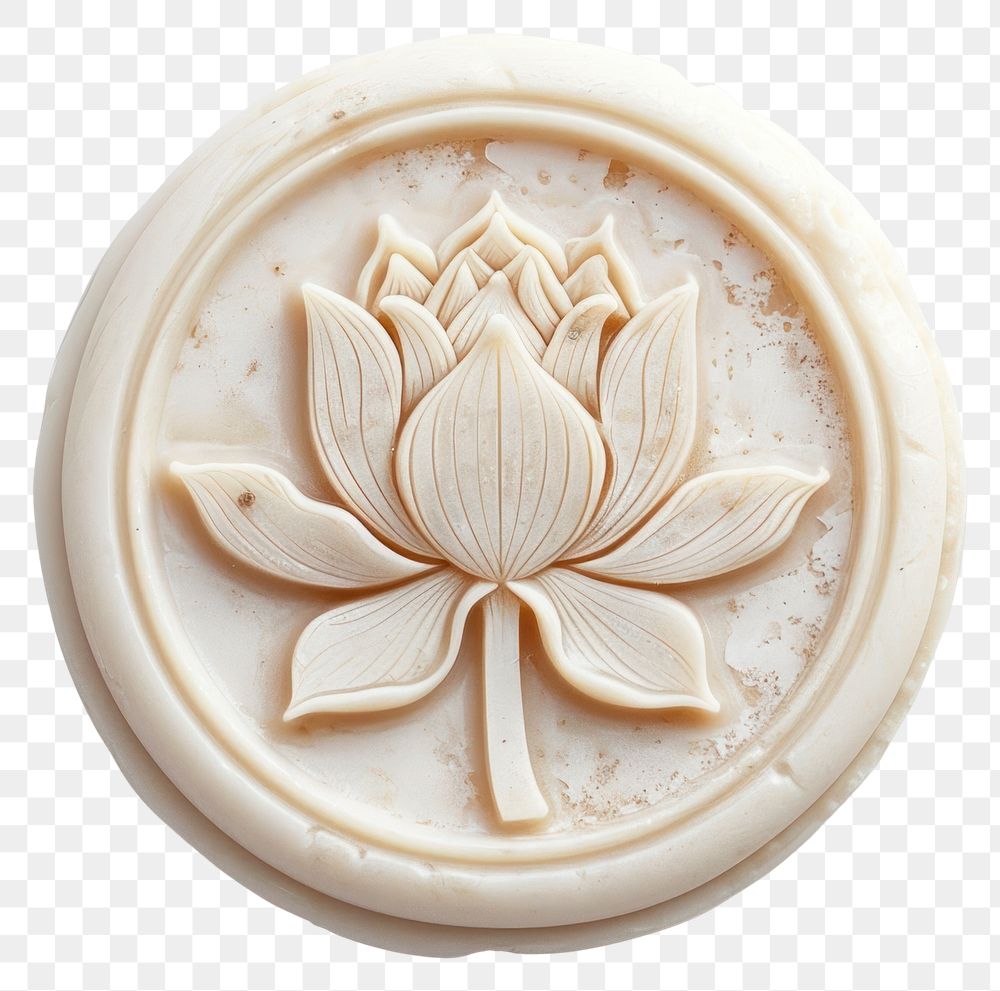PNG Seal Wax Stamp lotus craft white background freshness.