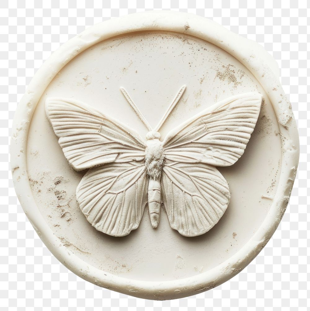 PNG Seal Wax Stamp minimal butterfly accessories porcelain accessory.