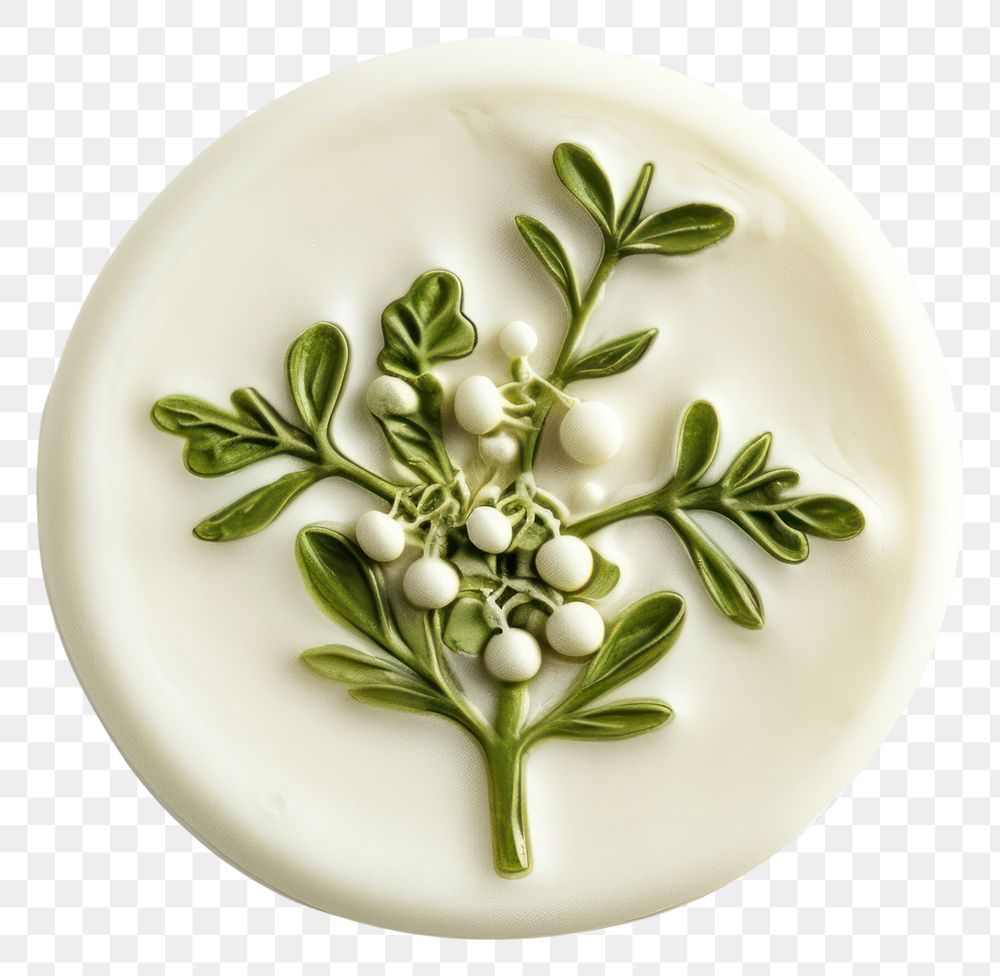 PNG Seal Wax Stamp mistletoe plant green herbs.
