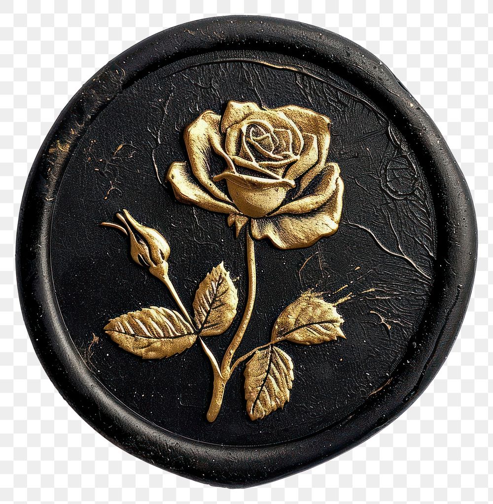 PNG Seal Wax Stamp of a rose jewelry flower plant